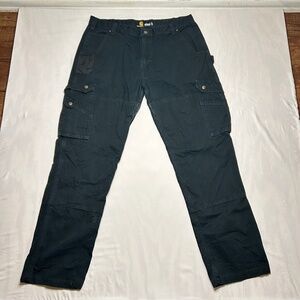 Carhartt B342 Double Knee Pants 40x34 Black Cargo Carpenter Relaxed Fit